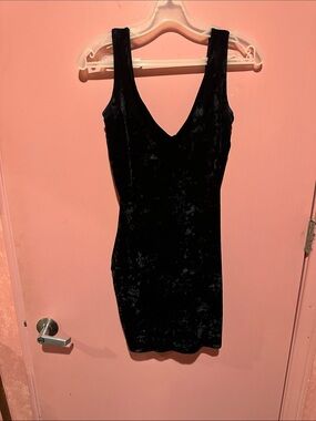 Betsey Johnson Black Crushed Velvet Mini Dress